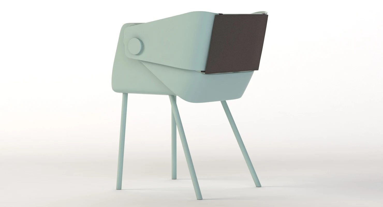Da A Tatou Metal Chair By Angeletti Ruzza 3D Model_04